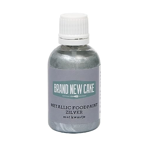 BrandNewCake Metallic Food Paint Silber mit Quaste 60g von Brand New Cake