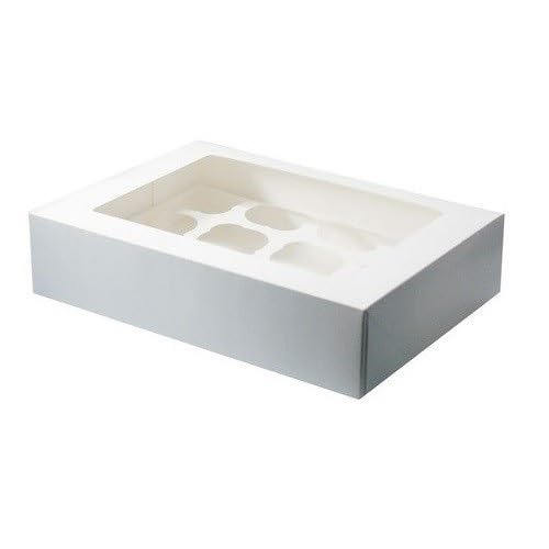 Cupcake Box 12 Weiß (inkl. Tablett mit Fenster) 3pcs. von Brand New Cake