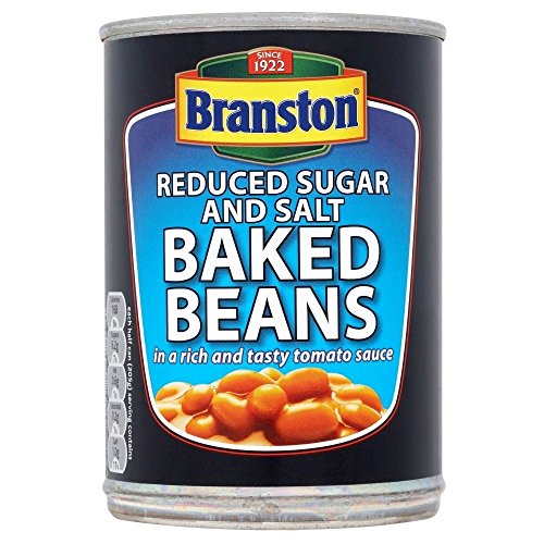 Branston Gebackene Bohnen in Tomatensauce, Zucker und Salz reduziert (410g) - Packung mit 2 von Branston