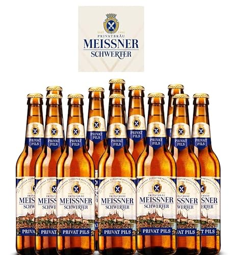 Meissner Schwerter Privat Pils (12 Flaschen à 0,5 l / 4,9% vol.) von Brauerei Schwerter Meißen