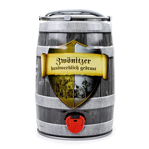 Brauerei Zwönitz 5 Liter Bierfass/Partyfass 5l Bier mit Pils/Fassbier als Geburtstagsgeschenk für Männer/Bier Geschenke für Männer/Pils Fass Bierzapfanlage mit Fass Bier 5 Liter von Zwönitzer handwerklich gebraut