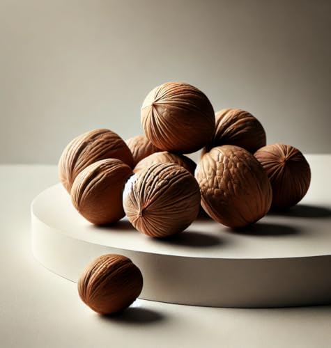 Braun Gewürze - Muskatnuss ganz 12 Stück, beste Qualität erntefrisch aus Sri Lanka, im wiederverschließbaren Kraftpapiertüte, Nutmeg von Braun Gewürze