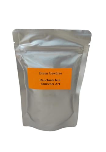 Rauchsalz fein nach dänischer Art in Deutschland kaltgeräuchert 500g, über Buchenrauch von Braun Gewürze