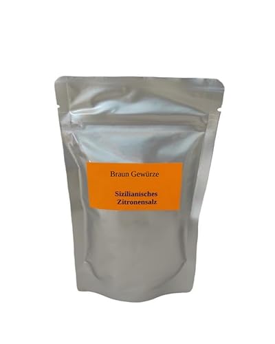 Sizilianisches Zitronensalz 200g, Meersalz mit Zitronen aus Sizilien, fruchtig-frisch, ohne Konservierungsstoffe, im wiederverschließbaren Alu-Beutel von Braun Gewürze