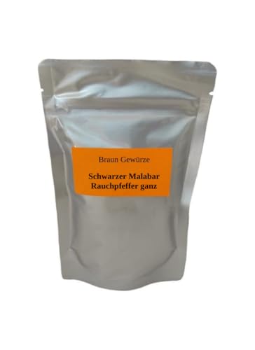 schwarzer Malabar Rauchpfeffer ganz 100g, geräuchert über Buchenrauch von Braun Gewürze