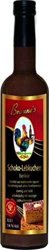 Braunes Eierlikör Schoko-Lebkuchen (1x0,5 Ltr.) 14% vol - cremig und dickflüssig - Traditionelle Herstellung - Manufaktur - kräftig schokoladig mit Lebkuchengeschmack von Braune's