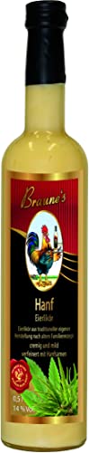 Braunes Eierlikör Hanf (1x0,5 Ltr.) 14% vol - besonders cremig und dickflüssig - Traditionelle Herstellung - Manufaktur - pur, als Dessert, als Cocktail oder zum Backen von Braune's