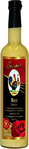 Braunes Eierlikör Rose (1x0,5 Ltr.) 14% vol - besonders cremig und dickflüssig - Traditionelle Herstellung - Manufaktur - pur, als Dessert, als Cocktail oder zum Backen von Braune's