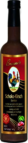 Braune’s Eierlikör Schoko-Kirsch 0,5 L (14% vol.) – Cremig & Dickflüssig – Traditionelle Herstellung aus der Manufaktur – Schokoladig mit Kirsch-Note von Braune's