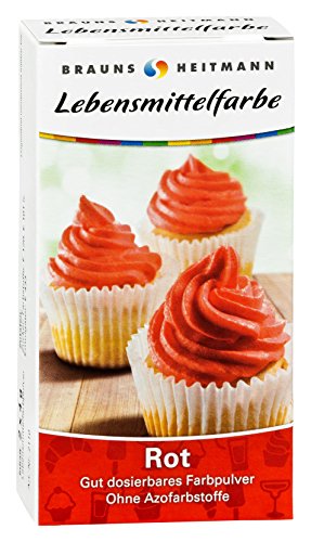 Brauns Heitmann Lebensmittelfarbe in Rot 2110- Farbpulver frei von AZO-Farbstoffen -Lebensmittelfarbpulver zum Verzieren von Backwaren, Füllungen, Cremes, Desserts - geschmacksneutraler Naturfarbstoff Brauns Heitmann Lebensmittelfarbe in Rot 2110- Farbpulver frei von AZO-Farbstoffen -Lebensmittelfarbpulver zum Verzieren von Backwaren, Füllungen, Cremes, Desserts - geschmacksneutraler Naturfarbstoff von Brauns-Heitmann