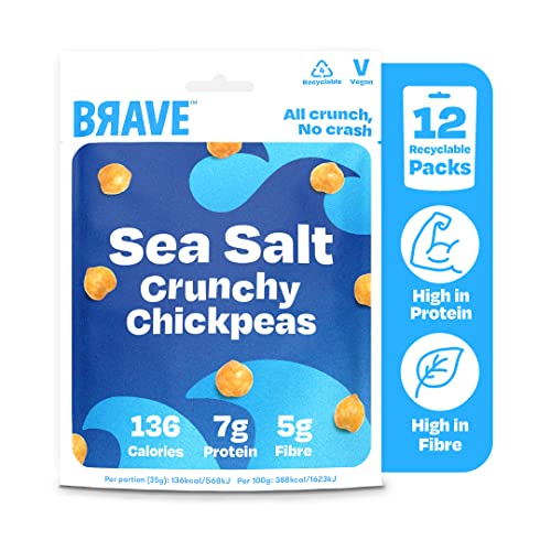 BRAVE Geröstete Kichererbsen Meersalz - Gesunder Snack, proteinreich, kalorienarm, 12 Packungen à 35 g BRAVE Geröstete Kichererbsen Meersalz - Gesunder Snack, proteinreich, kalorienarm, 12 Packungen à 35 g von Brave