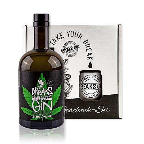 Breaks CANNABIS Gin I Premium Gin mit Hanfblüten & Hanfblättern I Geschmack: Kräftig mit aromatischer Kräuternote I Exklusiver Gin - Handgemacht in Deutschland I Geschenkset mit Tasse und 0,5 L Gin Breaks CANNABIS Gin I Premium Gin mit Hanfblüten & Hanfblättern I Geschmack: Kräftig mit aromatischer Kräuternote I Exklusiver Gin - Handgemacht in Deutschland I Geschenkset mit Tasse und 0,5 L Gin von Breaks