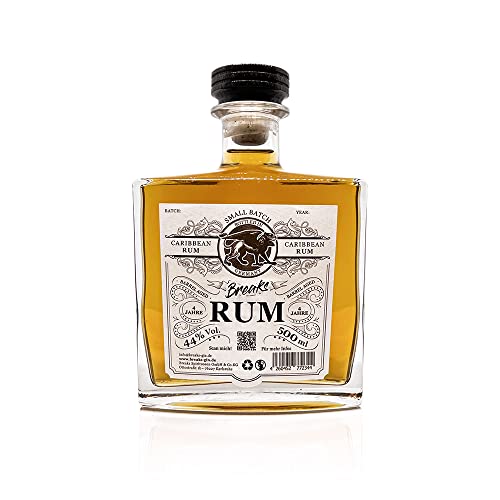 Breaks Caribbean RUM 500ml - reift im Bourbon-Fass um seinen einzigartigen Geschmack zu erhalten - 44% Vol Handgemacht in Deutschland von Breaks