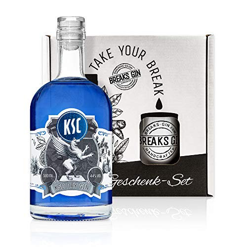 Breaks KSC Gin I Einzigartiger blauer Gin mit Lavendel & frischen Zitronen I Geschmack: Mild mit fruchtiger Note I Exklusiver Gin – Handgemacht in Deutschland I Geschenkset mit Tasse und 0,5 L von Breaks