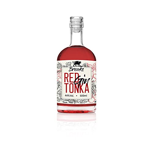 Breaks Gin Red Tonka Gin I Einzigartiger roter Gin mit Wacholder, Tonkabohne & Schwarzkirsche I Handcrafted in Deutschland I 1x 0,5 L I 44% vol. von Breaks