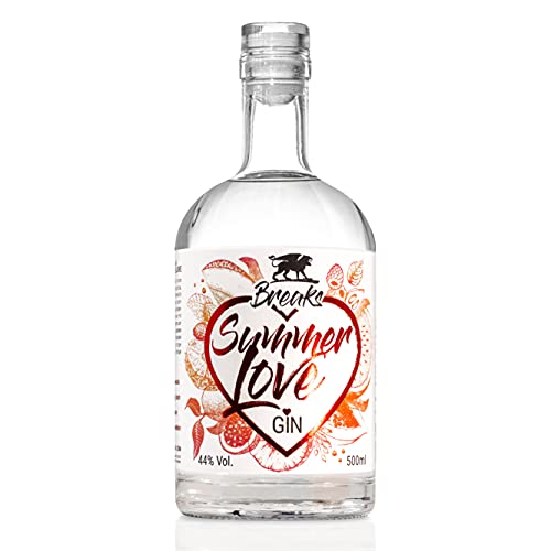 Breaks SUMMER LOVE Gin I Premium Gin mit Himbeeren, Mango, Papaya, Maracuja, Ananas & Melone I Geschmack: Frisch mit fruchtiger Note I Exklusiver Gin – Handgemacht in Deutschland I 1x 0,5 L I 44% vol. von Breaks