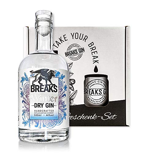 Breaks Gin WINTER Gin Edition | Gin mit wärmenden Adventsaromen & 15 winterliche Botanicals I Handcrafted in Deutschland I Geschenkset mit Tasse und 0,5 L Gin von Breaks