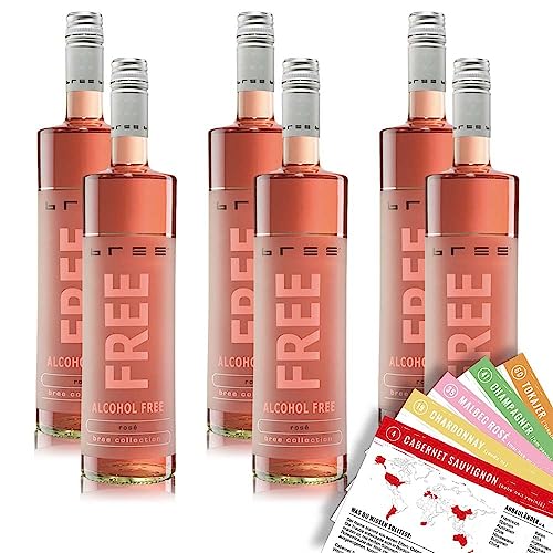 Bree Free Roséwein, alkoholfrei, sortenreines Weinpaket + VINOX Winecards (6x0,75l) von Bree Wein