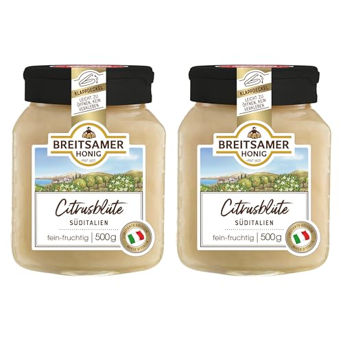 Breitsamer Honig Citrusblüte aus Süditalien 2 x 500g cremig – streichzarter fein-fruchtiger Citrusblütenhonig, aromatisch und lieblich (2 x 500g) von Breitsamer