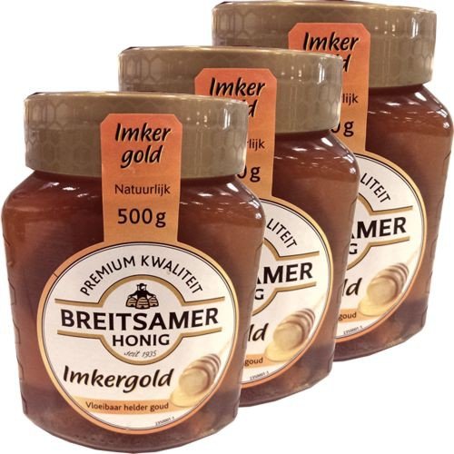 Breitsamer Honig Imkergold Vloeibaar helder goud 3 Gläser á 500g (Goldklar) von Breitsamer
