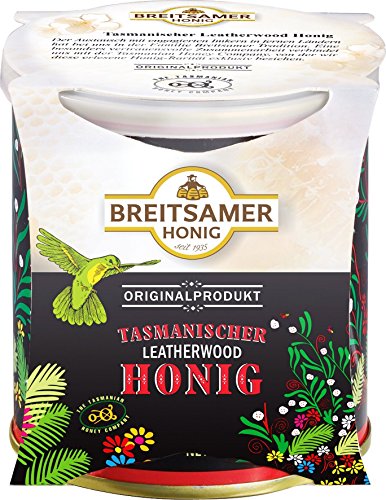 Breitsamer Tasmanischer Leatherwood Honig 350g Feincremiger, kräftiger Honig mit exotisch blumigem Aroma (1 x 350g) von Breitsamer