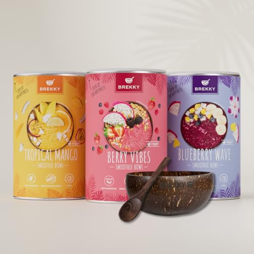 BREKKY - Besteseller Smoothie Bowl Set - Berry Vibes - Blueberry Wave - Tropical Mango - vegan - 100% natürlich - ohne Zuckerzusatz - perfekte Frühstück BREKKY - Besteseller Smoothie Bowl Set - Berry Vibes - Blueberry Wave - Tropical Mango - vegan - 100% natürlich - ohne Zuckerzusatz - perfekte Frühstück von Brekky Bowl
