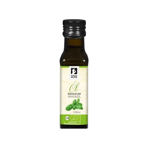 Bremer Gewürzhandel Basilikum Gewürzöl BIO, kaltgepresst, Rapsöl mit Basilikum verfeinert, zum Kochen, Braten und Grillen, 100ml Bremer Gewürzhandel Basilikum Gewürzöl BIO, kaltgepresst, Rapsöl mit Basilikum verfeinert, zum Kochen, Braten und Grillen, 100ml von Bremer-Gewürzhandel Genuss leben.