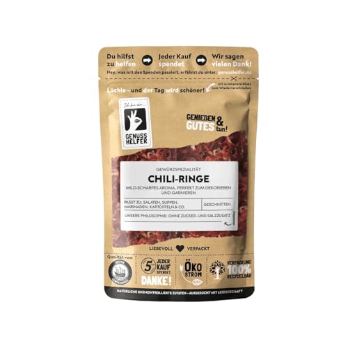 Bremer Gewürzhandel Chili Ringe, getrocknete Chili zum Kochen und Braten, leicht scharf, 10 x 25g von Bremer-Gewürzhandel Genuss leben.