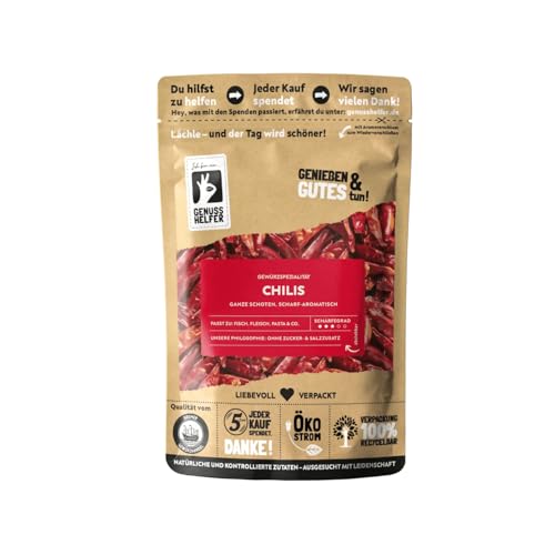 Bremer Gewürzhandel Chilis, ganz, Tianjin Chilis leicht bis mittelscharf, ideal zum Kochen oder Einlegen, 10 x 50g von Bremer-Gewürzhandel Genuss leben.