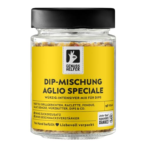 Bremer Gewürzhandel Dip-Mischung Aglio Speciale, leicht pikant, Gewürzmischung für Aglio Speciale Dip, Dips selber machen, 80g im Glas von Bremer-Gewürzhandel Genuss leben.