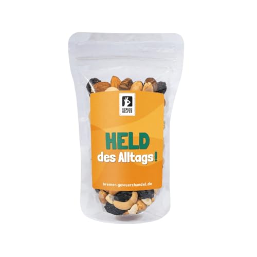 Bremer Gewürzhandel GeNUSSmischung Held des Alltags, Nussmix, Studentenfutter mit Spruch, 175g Bremer Gewürzhandel GeNUSSmischung Held des Alltags, Nussmix, Studentenfutter mit Spruch, 175g von Bremer-Gewürzhandel Genuss leben.