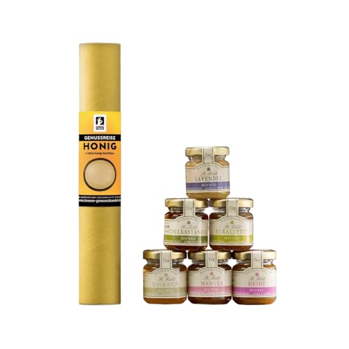 Bremer Gewürzhandel Genussreise Honigraritäten, Honigset mit 6 ausgesuchten Honigsorten, in praktischen wiederverschließbaren Gläsern, tolles Geschenk, 300g Bremer Gewürzhandel Genussreise Honigraritäten, Honigset mit 6 ausgesuchten Honigsorten, in praktischen wiederverschließbaren Gläsern, tolles Geschenk, 300g von Bremer-Gewürzhandel Genuss leben.