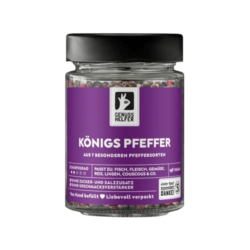 Bremer Gewürzhandel Königs Pfeffer Mischung, ganz, aromatische Pfefferkombination aus 7 verschiedenen Sorten, 70g im Glas von Bremer-Gewürzhandel Genuss leben.