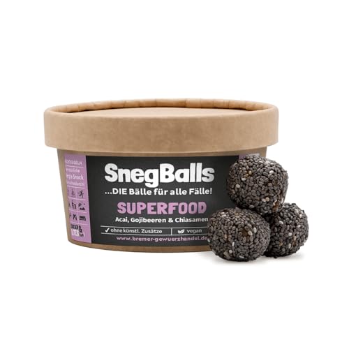 Bremer Gewürzhandel SnegBalls Superfood, leckere Energy Balls mit Acai, Gojibeeren & Chiasamen, 130g Bremer Gewürzhandel SnegBalls Superfood, leckere Energy Balls mit Acai, Gojibeeren & Chiasamen, 130g von Bremer-Gewürzhandel Genuss leben.