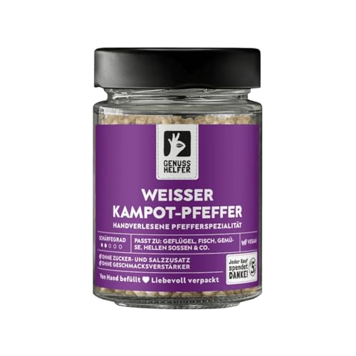 Bremer Gewürzhandel weißer Kampot Pfeffer, ganz, aromatischer Pfeffer für die Mühle für helle Soßen und Speisen, 110g im Glas Bremer Gewürzhandel weißer Kampot Pfeffer, ganz, aromatischer Pfeffer für die Mühle für helle Soßen und Speisen, 110g im Glas von Bremer-Gewürzhandel Genuss leben.