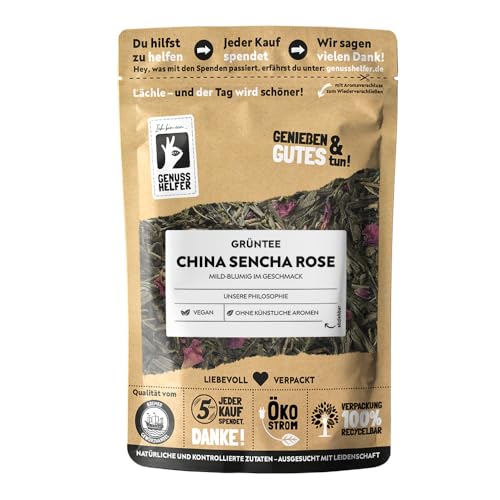 China Sencha 'Rose' Tee, Grüner Tee mit Rosenblüten kbA, 100g - Bremer Gewürzhandel von Bremer-Gewürzhandel Genuss leben.