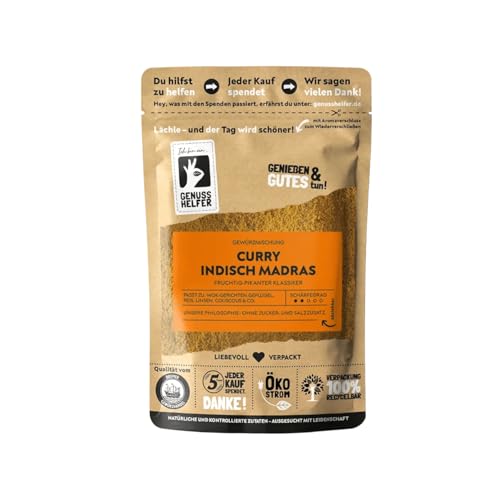 Bremer Gewürzhandel Indisch Madras Curry, pikant, klassisches indisches Curry mit feiner Schärfe für süd-asiatische Gerichte, 100g von Bremer-Gewürzhandel Genuss leben.