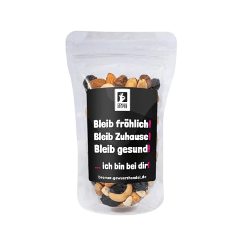 Bremer Gewürzhandel GeNUSSmischung Bleib fröhlich, Nussmix, Studentenfutter mit Spruch, 175g von Bremer-Gewürzhandel Genuss leben.