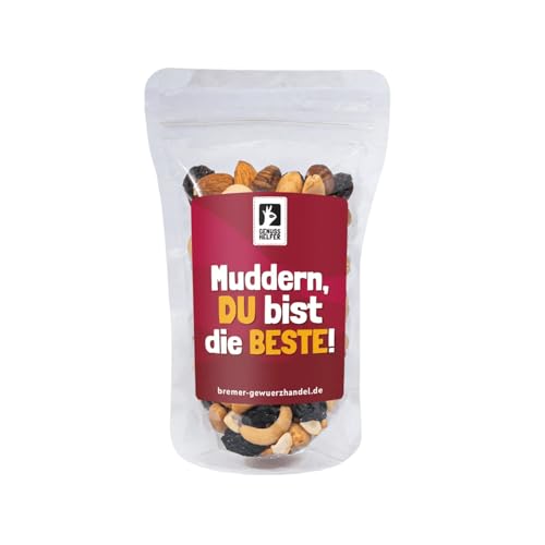 Bremer Gewürzhandel GeNUSSmischung Muddern, Du bist die Beste, Nussmix, Studentenfutter mit Spruch, zum Muttertag, 175g von Bremer-Gewürzhandel Genuss leben.