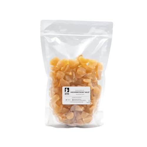 Bremer Gewürzhandel Ingwerstücke mild, kandiert, mild im Geschmack, leckerer Snack, 1kg Bremer Gewürzhandel Ingwerstücke mild, kandiert, mild im Geschmack, leckerer Snack, 1kg von Bremer-Gewürzhandel Genuss leben.
