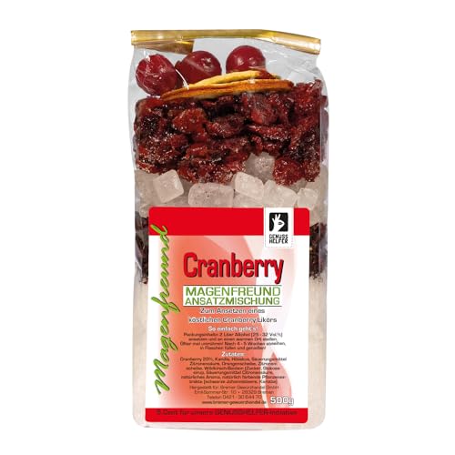 Bremer Gewürzhandel Magenfreund Ansatzmischung Cranberry, ohne künstliche Zutaten, Likör selber machen, Canberry-Likör, 500g von Bremer-Gewürzhandel Genuss leben.
