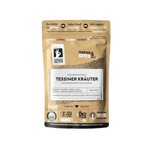 Bremer Gewürzhandel Tessiner Kräuter Gewürzmischung, gemahlen, ideal für Pilzgerichte, leckere Würze für cremige Saucen, 10 x 50g Bremer Gewürzhandel Tessiner Kräuter Gewürzmischung, gemahlen, ideal für Pilzgerichte, leckere Würze für cremige Saucen, 10 x 50g von Bremer-Gewürzhandel Genuss leben.