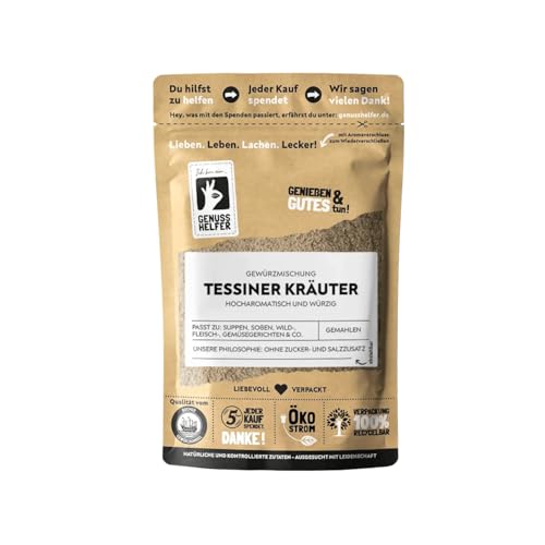 Bremer Gewürzhandel Tessiner Kräuter Gewürzmischung, gemahlen, ideal für Pilzgerichte, leckere Würze für cremige Saucen, 10 x 50g von Bremer-Gewürzhandel Genuss leben.