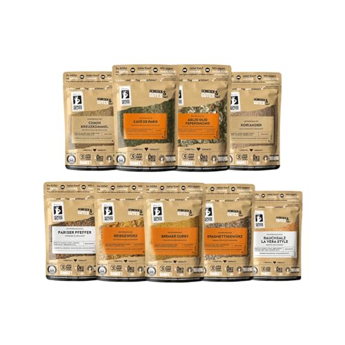 Bremer Gewürzhandel Genuss-Set Veggie-Box, 9-tlg., Gewürze Box, vegetarische Gewürze Set, Geschenkset, 900g von Bremer-Gewürzhandel Genuss leben.