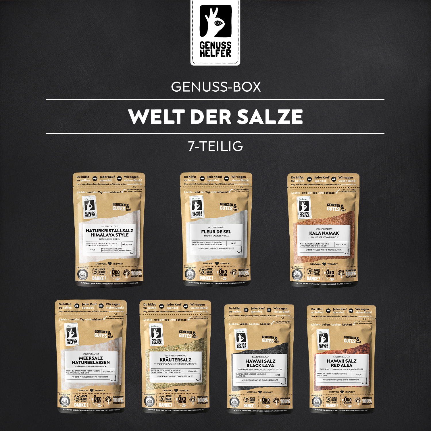 Genuss Box Welt der Salze, 7 Tlg. von Bremer Gewürzhandel