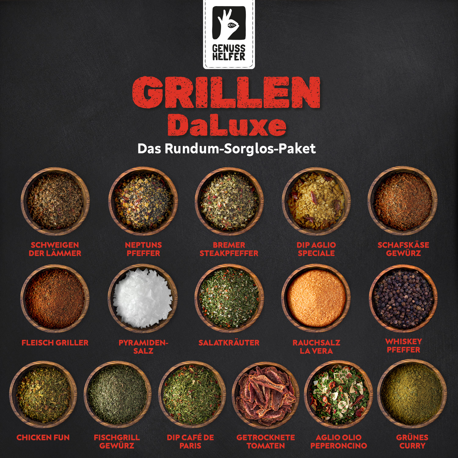 Genuss-Set Grillen DaLuxe, 16 Tlg. von Bremer Gewürzhandel