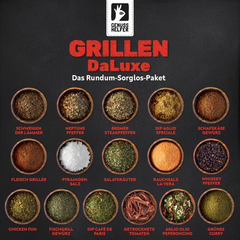 Genuss-Set Grillen DaLuxe, 16 Tlg. von Bremer Gewürzhandel