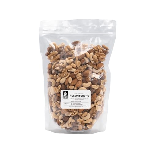 Bremer Gewürzhandel Nussmischung, natur, Nuss-Mix aus Cashewkernen, Walnüssen, Erdnüssen, Mandeln & Haselnüssen, ungesalzen, ohne Zuckerzusatz, 1kg von Bremer-Gewürzhandel Genuss leben.