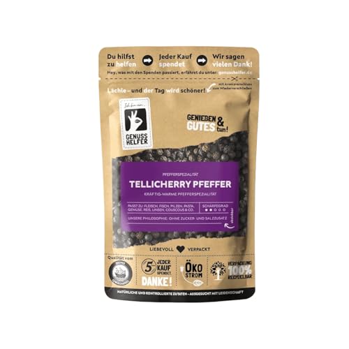 Bremer Gewürzhandel Tellicherry Pfeffer, ganz, edler Pfeffer für die Mühle mit intensiven Aromen zum Kochen und Backen, 100g Bremer Gewürzhandel Tellicherry Pfeffer, ganz, edler Pfeffer für die Mühle mit intensiven Aromen zum Kochen und Backen, 100g von Bremer-Gewürzhandel Genuss leben.