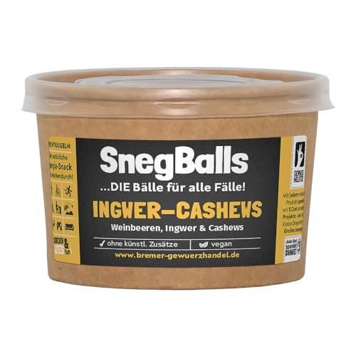 Bremer Gewürzhandel SnegBalls Ingwer Cashew, Energy Balls als Snack für zwischendurch, 130g von Bremer-Gewürzhandel Genuss leben.